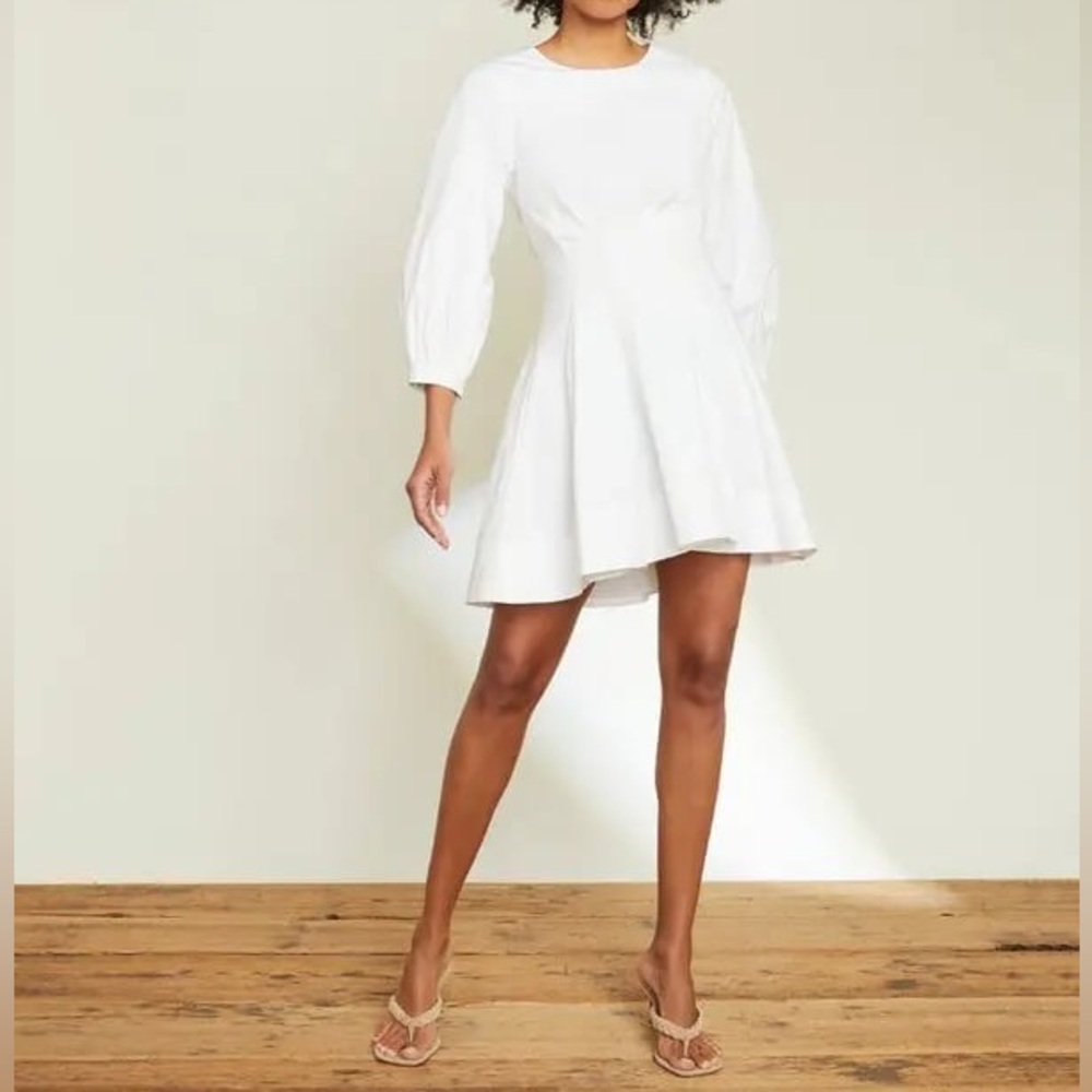 Veronica Beard Torres Corset-Waist Dress White Size 8 $498 MSRP